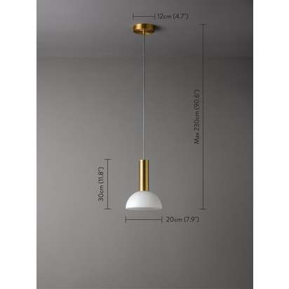 Silio - 1 light brushed brass and opal pendant - Default Title