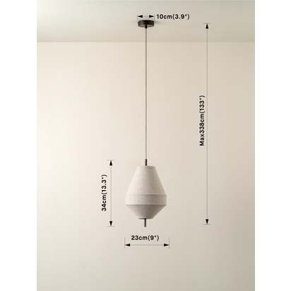 Solara - small dark bronze and layered natural linen pendant - Default Title