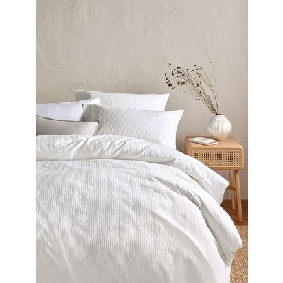 John Lewis Cairo Duvet Cover Set White | King set