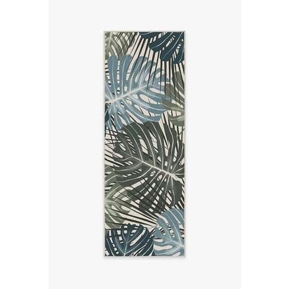 Monstera Jade Flatwoven Rug - 75 x 215 cm - Rug + Pad System
