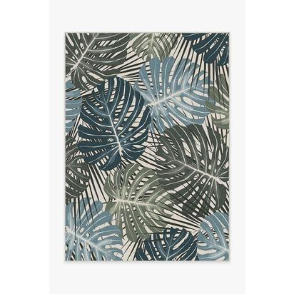 Monstera Jade Flatwoven Rug - 150 x 215 cm - Rug + Pad System