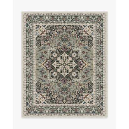 Hendesi Heriz Sage Flatwoven Rug - 245 x 305 cm - Rug + Pad System