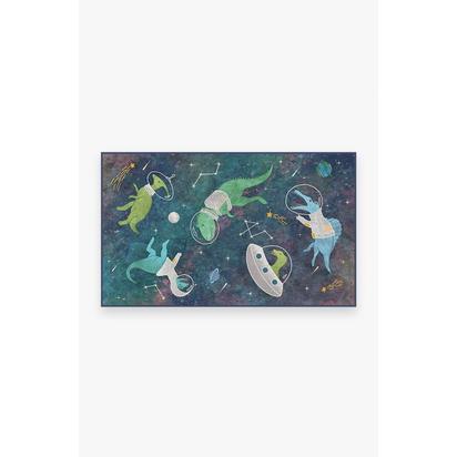 Dinosaurs in Space Flatwoven Rug - 90 x 150 cm - Rug + Pad System