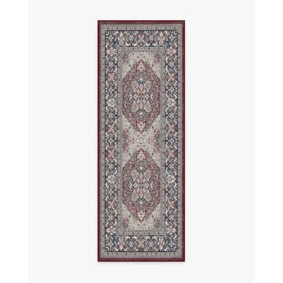 Hendesi Heriz Bordeaux Flatwoven Rug - 75 x 215 cm - Rug + Pad System