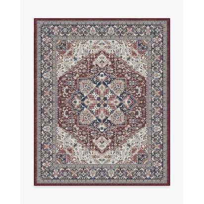 Hendesi Heriz Bordeaux Flatwoven Rug - 245 x 305 cm - Rug + Pad System