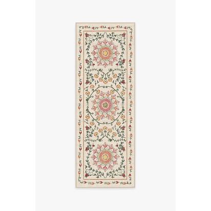 Suzani Coral Flatwoven Rug - 75 x 215 cm - Rug + Pad System