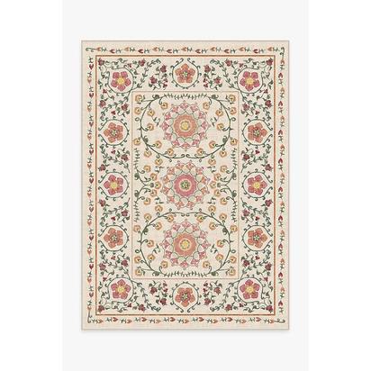 Suzani Coral Flatwoven Rug - 150 x 215 cm - Rug + Pad System