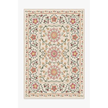 Suzani Coral Flatwoven Rug - 185 x 275 cm - Rug + Pad System
