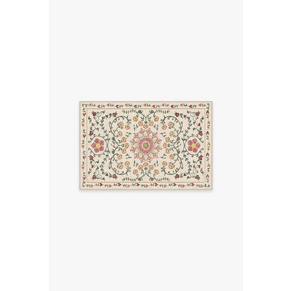 Suzani Coral Flatwoven Rug - 60 x 90 cm - Rug + Pad System