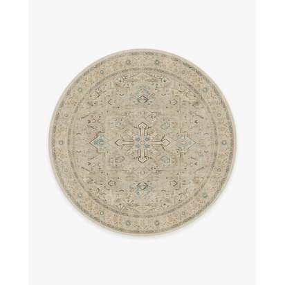 Kamran Ivory Opal Flatwoven Rug - 245 Round cm - Rug + Pad System