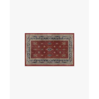 Verena Amber Red Flatwoven Rug - 60 x 90 cm - Rug + Pad System