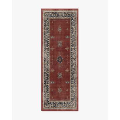 Verena Amber Red Flatwoven Rug - 75 x 215 cm - Rug + Pad System