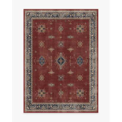 Verena Amber Red Flatwoven Rug - 150 x 215 cm - Rug + Pad System