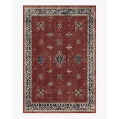 Verena Amber Red Flatwoven Rug - 185 x 275 cm - Rug + Pad System
