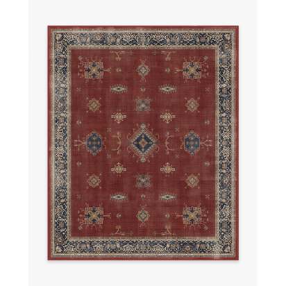Verena Amber Red Flatwoven Rug - 245 x 305 cm - Rug + Pad System
