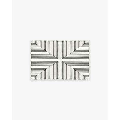 Inkdrop Black & Ivory Flatwoven Rug by Jonathan Adler - 60 x 90 cm - Rug + Pad System
