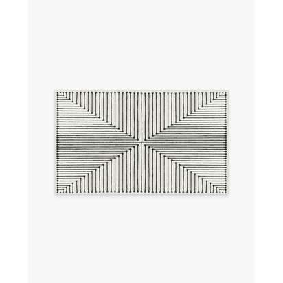 Inkdrop Black & Ivory Flatwoven Rug by Jonathan Adler - 90 x 150 cm - Rug + Pad System