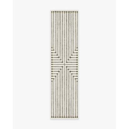 Inkdrop Camel & Ivory Flatwoven Rug by Jonathan Adler - 75 x 305 cm - Rug + Pad System