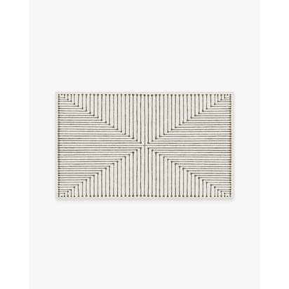 Inkdrop Camel & Ivory Flatwoven Rug by Jonathan Adler - 90 x 150 cm - Rug + Pad System