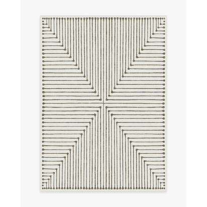 Inkdrop Camel & Ivory Flatwoven Rug by Jonathan Adler - 150 x 215 cm - Rug + Pad System