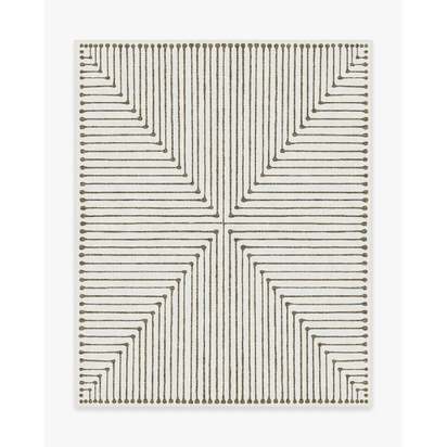 Inkdrop Camel & Ivory Flatwoven Rug by Jonathan Adler - 245 x 305 cm - Rug + Pad System