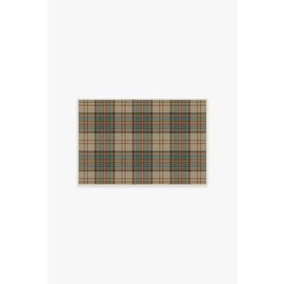 Dress Stewart Tartan Khaki Flatwoven Rug - 60 x 90 cm - Rug + Pad System