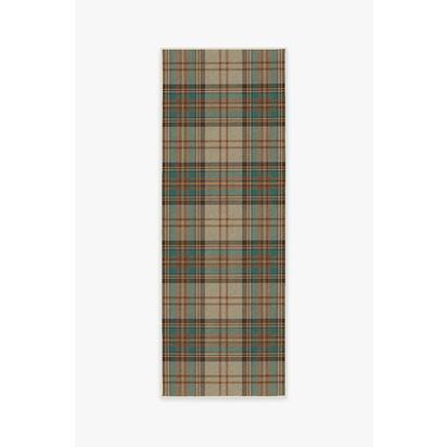 Dress Stewart Tartan Khaki Flatwoven Rug - 75 x 215 cm - Rug + Pad System