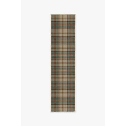 Dress Stewart Tartan Khaki Flatwoven Rug - 75 x 305 cm - Rug + Pad System