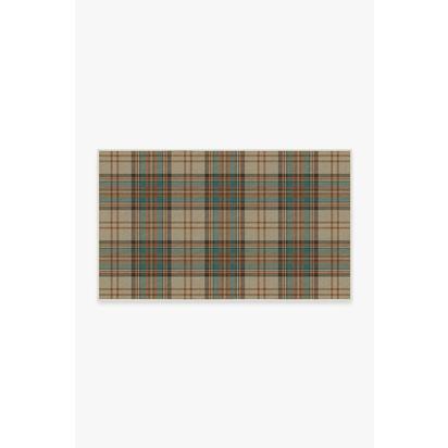 Dress Stewart Tartan Khaki Flatwoven Rug - 90 x 150 cm - Rug + Pad System