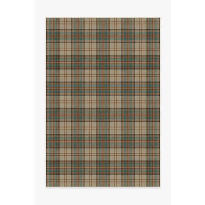 Dress Stewart Tartan Khaki Flatwoven Rug - 185 x 275 cm - Rug + Pad System