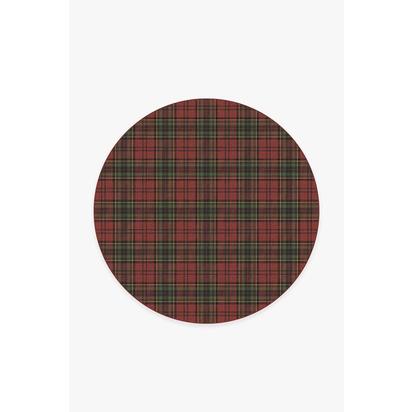 Dress Stewart Tartan Red Flatwoven Rug - 185 Round cm - Rug + Pad System