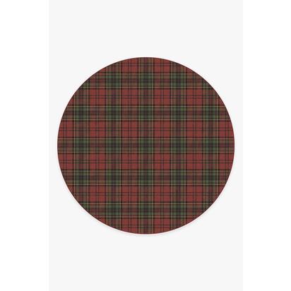 Dress Stewart Tartan Red Flatwoven Rug - 245 Round cm - Rug + Pad System