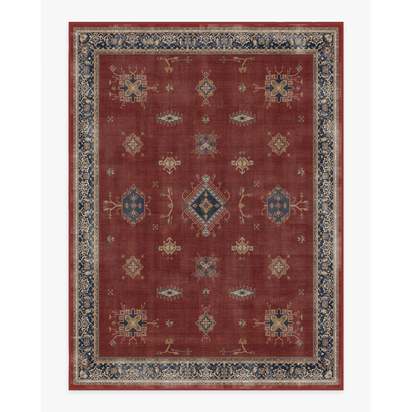 Verena Amber Red Flatwoven Rug - 275 x 365 cm - Rug + Pad System