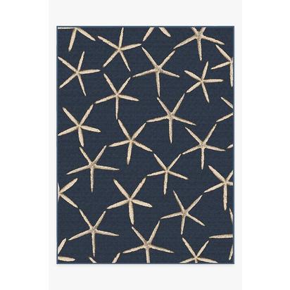 Starfish Navy Flatwoven Rug - 275 x 365 cm - Rug + Pad System