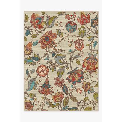 Frida Floral Natural Flatwoven Rug - 275 x 365 cm - Rug + Pad System