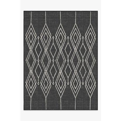 Gemma Lattice Black Outdoor Rug - 275 x 365 cm - Rug + Pad System