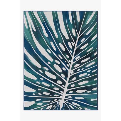 Panama Teal Blue Outdoor Rug - 275 x 365 cm - Rug + Pad System
