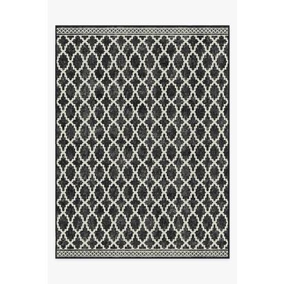 Cleo Trellis Black Outdoor Rug - 275 x 365 cm - Rug + Pad System