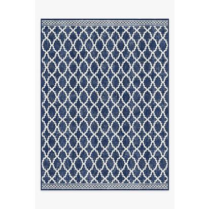 Cleo Trellis Royal Blue Outdoor Rug - 275 x 365 cm - Rug + Pad System