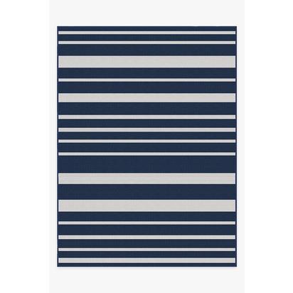 Sailmaker Stripe Blue Outdoor Rug - 275 x 365 cm - Rug + Pad System