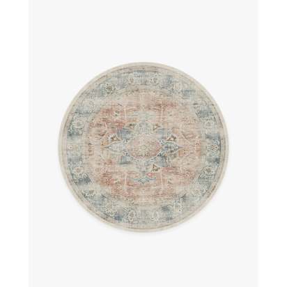 Sarrah Coral Flatwoven Rug - 185 Round cm - Rug + Pad System