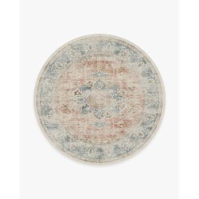 Sarrah Coral Flatwoven Rug - 245 Round cm - Rug + Pad System