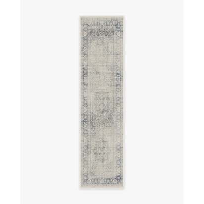 Kamran Blue Quartz Flatwoven Rug - 75 x 305 cm - Rug + Pad System
