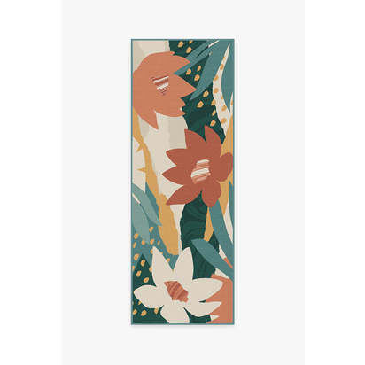 Arcadia Multicolour Outdoor Rug - 75 x 215 cm - Rug + Pad System