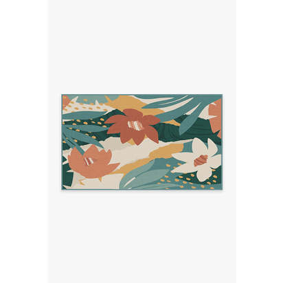 Arcadia Multicolour Outdoor Rug - 90 x 150 cm - Rug + Pad System