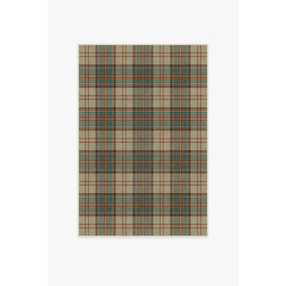 Dress Stewart Tartan Khaki Flatwoven Rug - 120 x 185 cm - Rug + Pad System
