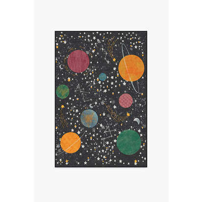 Outer Space Black Flatwoven Rug - 120 x 185 cm - Rug + Pad System