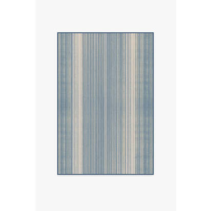 Coastal Linear Stripe Slate Flatwoven Rug - 120 x 185 cm - Rug + Pad System