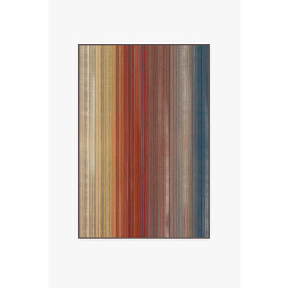 Linear Striped Multicolour Flatwoven Rug - 120 x 185 cm - Rug + Pad System