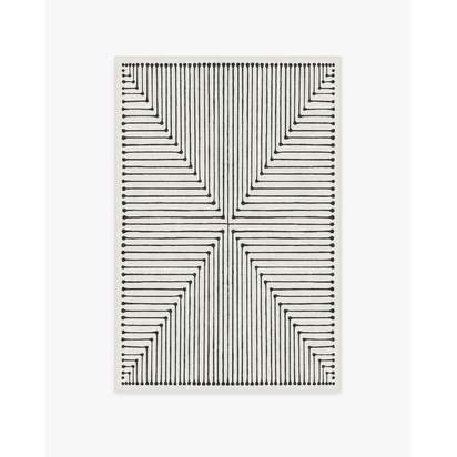 Inkdrop Black & Ivory Flatwoven Rug by Jonathan Adler - 120 x 185 cm - Rug + Pad System